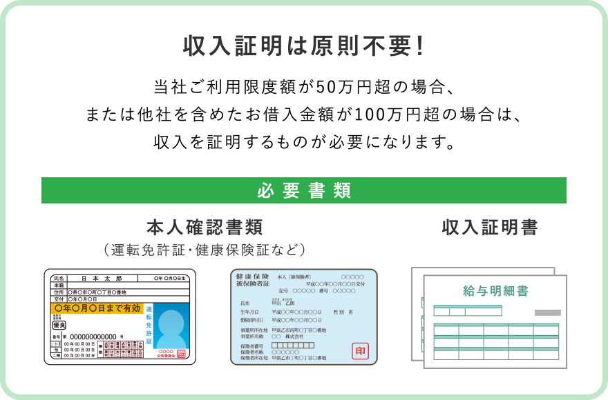 収入証明は原則不要！