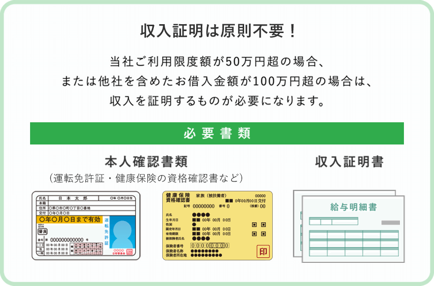 収入証明は原則不要！